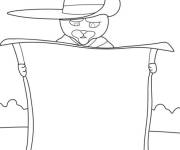 Coloriage et dessins gratuit Chat Bott&eacute; avec une carte à imprimer