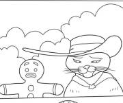Coloriage Chat Bott&eacute; avec une cookies