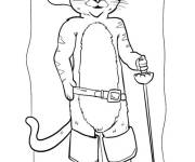 Coloriage Chat Bott&eacute; dessin&eacute; &agrave; la main
