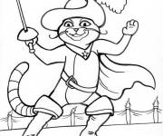 Coloriage Chat bott&eacute; en bataille &eacute;pique