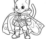 Coloriage Chat Bott&eacute; en cape