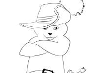 Coloriage Chat Bott&eacute; en illustration facile