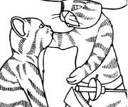 Coloriage Chat Bott&eacute; et Kitty