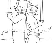 Coloriage Chat Bott&eacute; et son co&eacute;quipier Kitty