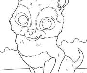 Coloriage Chat Bott&eacute; kawaii