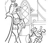 Coloriage Chat bott&eacute; montre son respect au roi