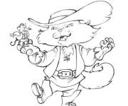 Coloriage et dessins gratuit Chat bott&eacute; parle a la souris à imprimer