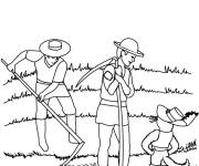 Coloriage et dessins gratuit Chat Bott&eacute; parle aux paysans à imprimer