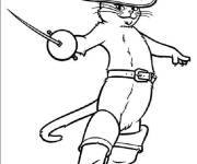 Coloriage Chat bott&eacute; pret pour la bataille