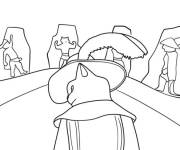 Coloriage Chat Bott&eacute; profil de derri&egrave;re