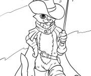 Coloriage Chat Bott&eacute; se cache derri&egrave;re son chapeau