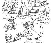 Coloriage Chat dr&ocirc;le portant ses bottes populaires