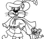 Coloriage Chat et la souris Bott&eacute;