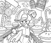 Coloriage Chat pott&eacute; &agrave; la fabrique de tartes Horner