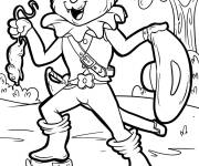 Coloriage Chat pott&eacute; attrape la pauvre souris