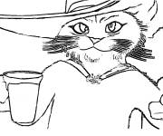 Coloriage Chat pott&eacute; avec un vert de lait