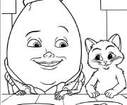 Coloriage Chat Pott&eacute; et Humpty &agrave; table