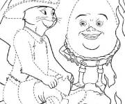 Coloriage Chat Pott&eacute; et Humpty accroupi