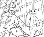 Coloriage Chat Pott&eacute; et Kitty en aventure