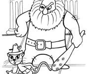 Coloriage Chat Pott&eacute; et l'Ogre