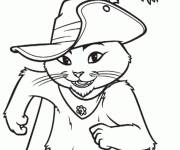 Coloriage Chat pott&eacute; joyeux
