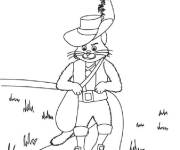 Coloriage et dessins gratuit Chat pott&eacute; marche tout seul à imprimer