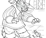 Coloriage Chat Pott&eacute; parle &agrave; une souris