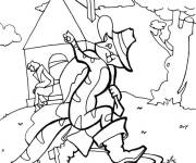Coloriage Chat Pott&eacute; part en voyage