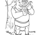 Coloriage Chat Pott&eacute; port&eacute; par Shrek