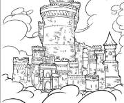 Coloriage Ch&acirc;teau des Ogres dans le cartoon de chat Pott&eacute;