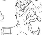 Coloriage Deat de cartoon chat pott&eacute;
