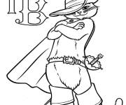 Coloriage Dessin anim&eacute; Le Chat Bott&eacute;
