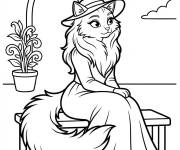 Coloriage Dulcinea assise