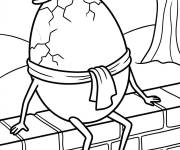 Coloriage Humpty Dumpty assis sur le mur