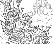 Coloriage Humpty et Chat Pott&eacute; dans une aventure en machine volante