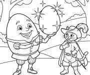 Coloriage Humpty tenant un &oelig;uf d'or g&eacute;ant