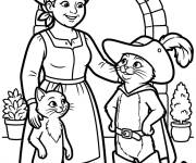 Coloriage Imelda avec Chat pott&eacute; et Kitty