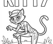 Coloriage Kitty l'aimante du chat pott&eacute;