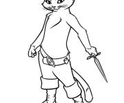 Coloriage et dessins gratuit Kitty tenant un poignard à imprimer