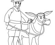 Coloriage et dessins gratuit L'&acirc;ne et le paysan du conte Chat Bott&eacute; à imprimer