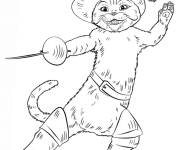 Coloriage Le Chat bott&eacute; en bataille