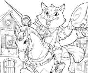 Coloriage Le Chat Pott&eacute; & cheval