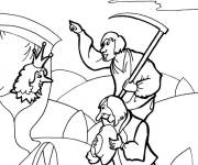 Coloriage Le roi parle au paysan