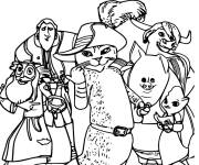 Coloriage Personnages principaux de la cartoon Chat Bott&eacute;