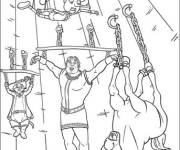 Coloriage Pinocchio, le Chat Pott&eacute;, Cheval et Shrek