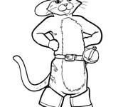 Coloriage Portrait de Chat Bott&eacute; debout