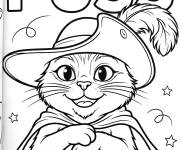 Coloriage Portrait du beau chat pott&eacute;