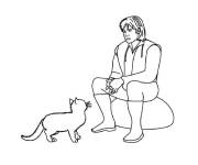 Coloriage et dessins gratuit Sc&egrave;ne du chat et le marquis à imprimer