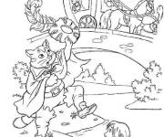 Coloriage Sc&egrave;ne du conte Chat bott&eacute;