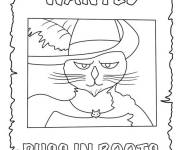 Coloriage Wanted Chat Bott&eacute; affiche